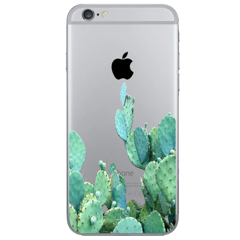 Прекрасный кактус Окрашенные Случаи телефон для iphone 5S 6s 6 plus 7 8 чехол Ретро ТПУ x/XS
