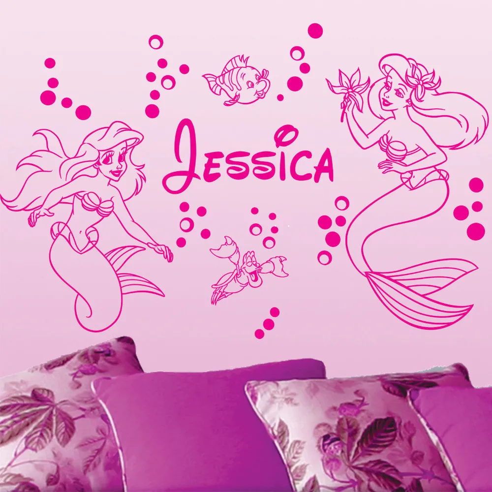 Wall Decals Vinyl Decal Mermaid Personalized Name Sticker Girl Room Decor Mermaid *** ARIEL *** Name Vinyl Wall Decal Sticker Ar
