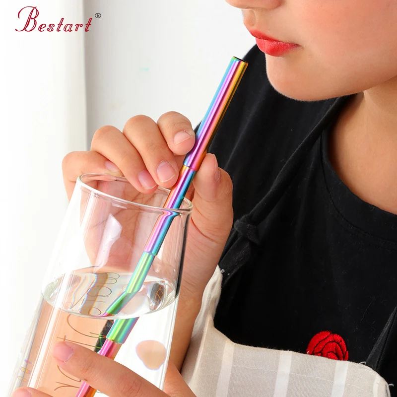 Многоразовые складные соломинки из нержавеющей стали 21 см|Другие инструменты