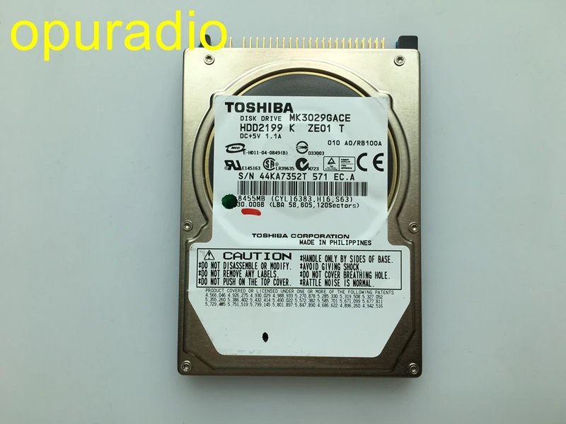 Оригинальный диск MK3029GAC жесткий 30GB HDD2198 DC + 5V 1.1A 8455MB для chrysler HDD alpine car navigaiton аудио