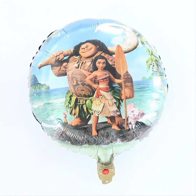 18inch balloon X1pcs Моана тема Мультфильм партия набор Моана воздушный шар/посуда бумажная тарелка салфетки баннер детский душ Дети День рождения украшения - Цвет: 18inch balloon X1pcs