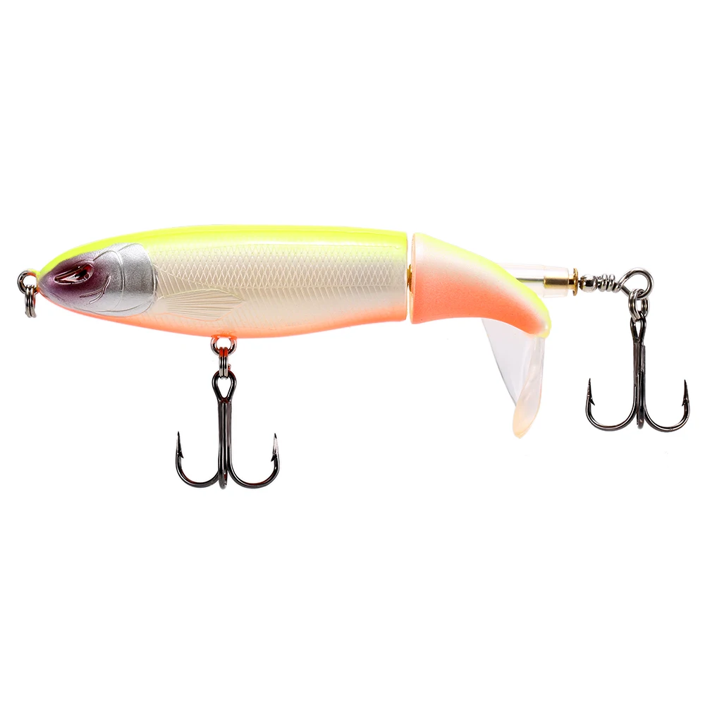 Lixada 4 inch 13g Topwater Popper Fishing Lure Floating Artificial Hard Bait with Rotating Tail Treble Hooks Pesca | Спорт и