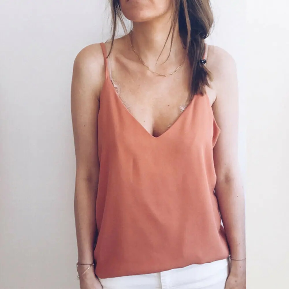 Модный повседневный женский топ на бретельках сексуальный с V образным вырезом