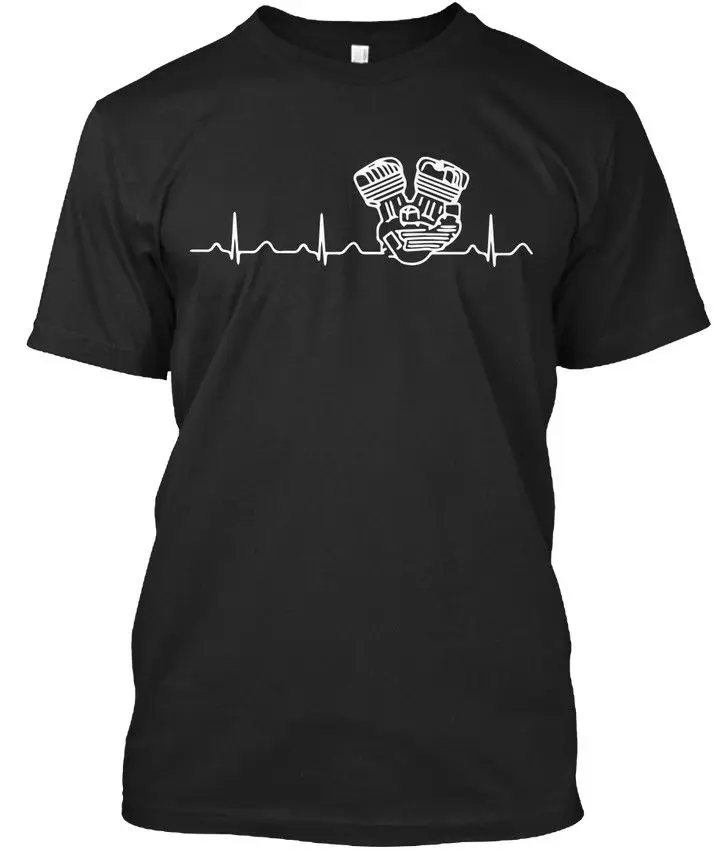 

New Top Tees Tshirts Novelty O-Neck Tops Flathead Heartbeat White Standard Unisex T-Shirt3D T Shirt Funny Casual Tee Shirts