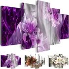 Принты для домашнего декора Холст постер рамка 5 шт. абстрактные цветы лилии картина стены искусство картины гостиной изысканный фон
