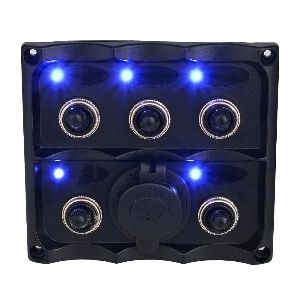 Marine Switch Panel 6Gang Splashproof Toggle LED Back Indicator Light 12/24 Volt | Автомобили и мотоциклы