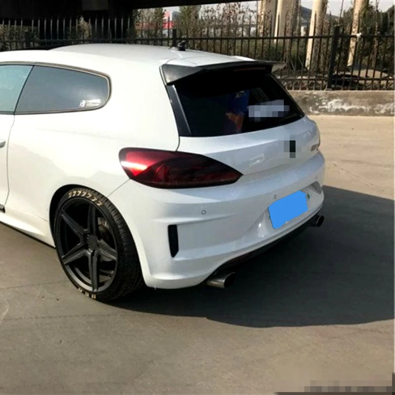 Автомобильное украшение в виде хвостового крыла для Volkswagen Scirocco 2009 2010 2011 2012 2013 углеродного волокна черный задний багажник спойлер на крыше