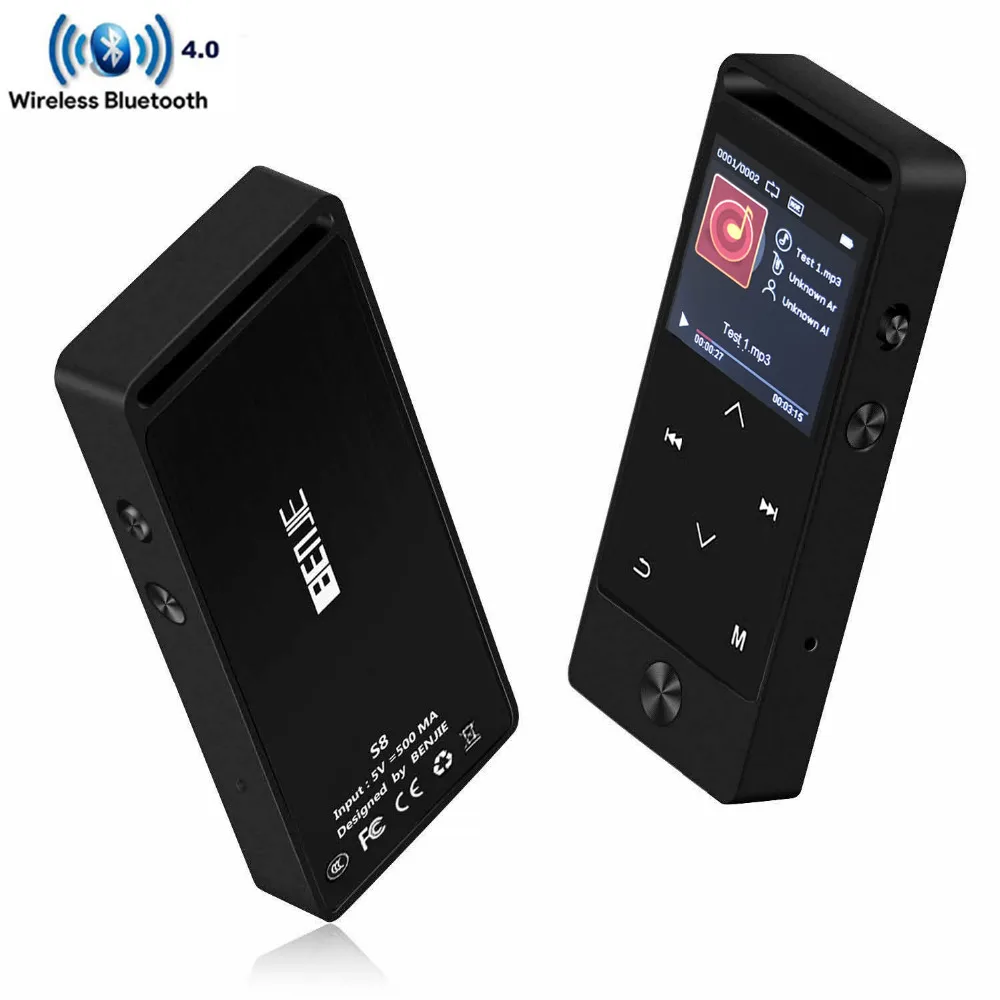 Новое обновление Bluetooth MP3-плеер 8 Гб металлический музыкальный плеер без потерь сенсорный экран с FM, запись, электронная книга Поддержка TF карты до 64 ГБ