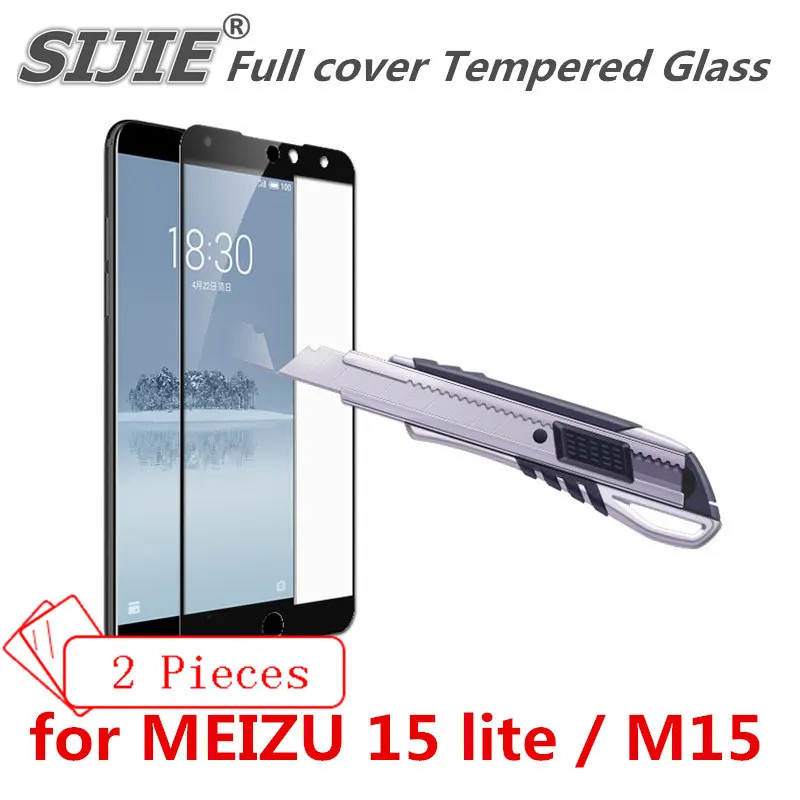 2 шт. полное покрытие закаленное стекло для MEIZU 15 lite M15 защитный экран телефона