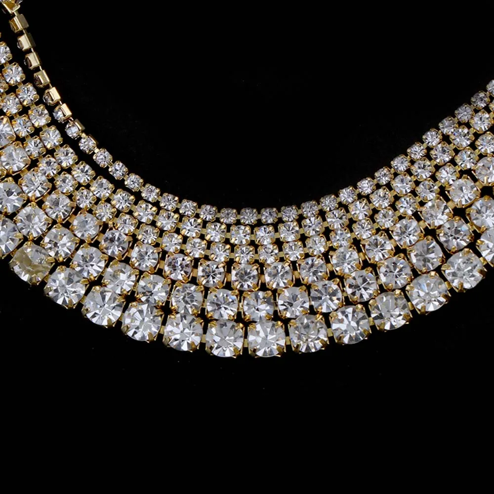 9 метров Золотое основание с прозрачными цветами стразы декоративный камень для