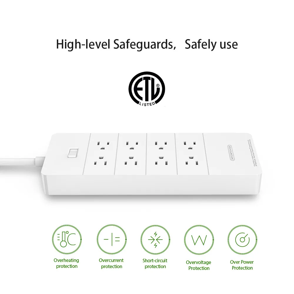 NTON POWER HPC USB защита от перенапряжения ETL США штекер 8AC розетка с зарядным