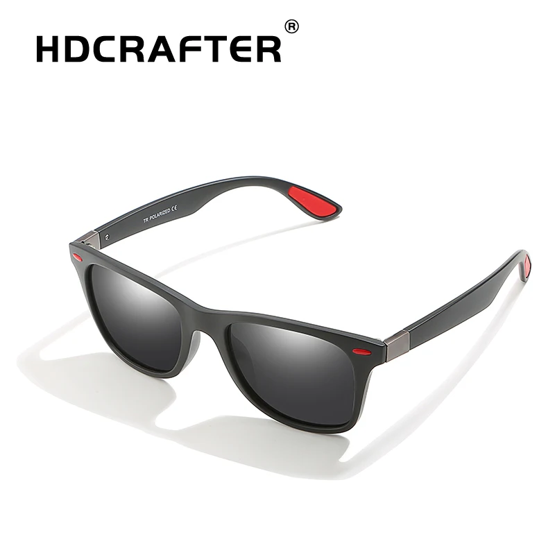 HDCRAFTER Мужские квадратные солнцезащитные очки поляризованные TR90 Рамки Ретро
