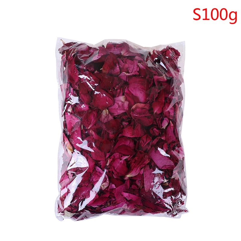 100g Романтический 100 г/200 г Натуральные сушеные лепестки роз для ванны сухие лепестки цветов Спа Отбеливающий душ ароматерапия для купания - Цвет: 100g