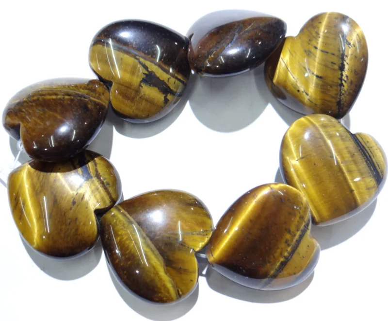 NO.11 25x25 мм натуральный камень кристалл тигровый глаз агатовый камень в форме сердца бусины для DIY ювелирных изделий браслет Подвеска 8 шт прядь - Цвет: NO.11