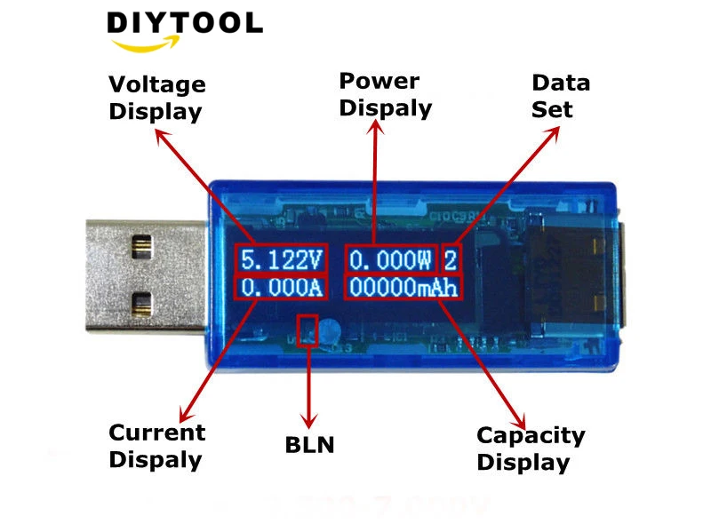 Usb тестер цифровой usb для мобильного зарядного устройства тока напряжения
