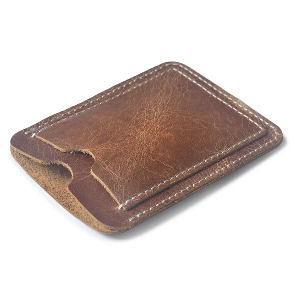 Кожаный чехол кошелек для карт коричневый тонкий держатель 2020|Держатели и