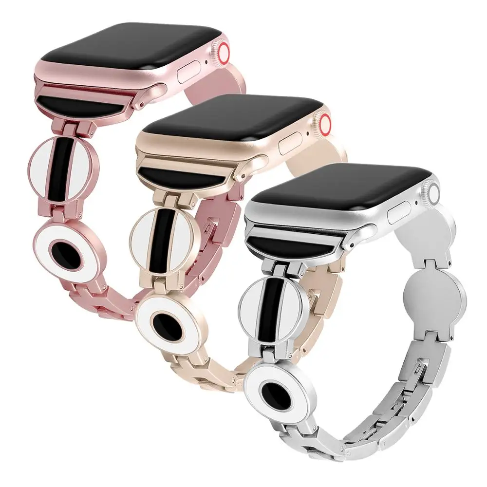 Новый женский браслет из розового золота для Apple Watch Band 44/40/42/38 мм нержавеющей
