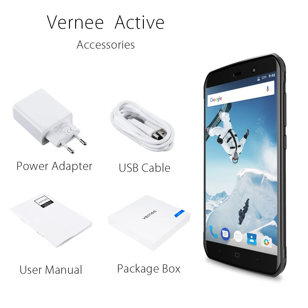 Vernee активный Глобальный Версия IP68 Водонепроницаемый 5 &quotFHD Смартфон 6G + 128G Helio P25