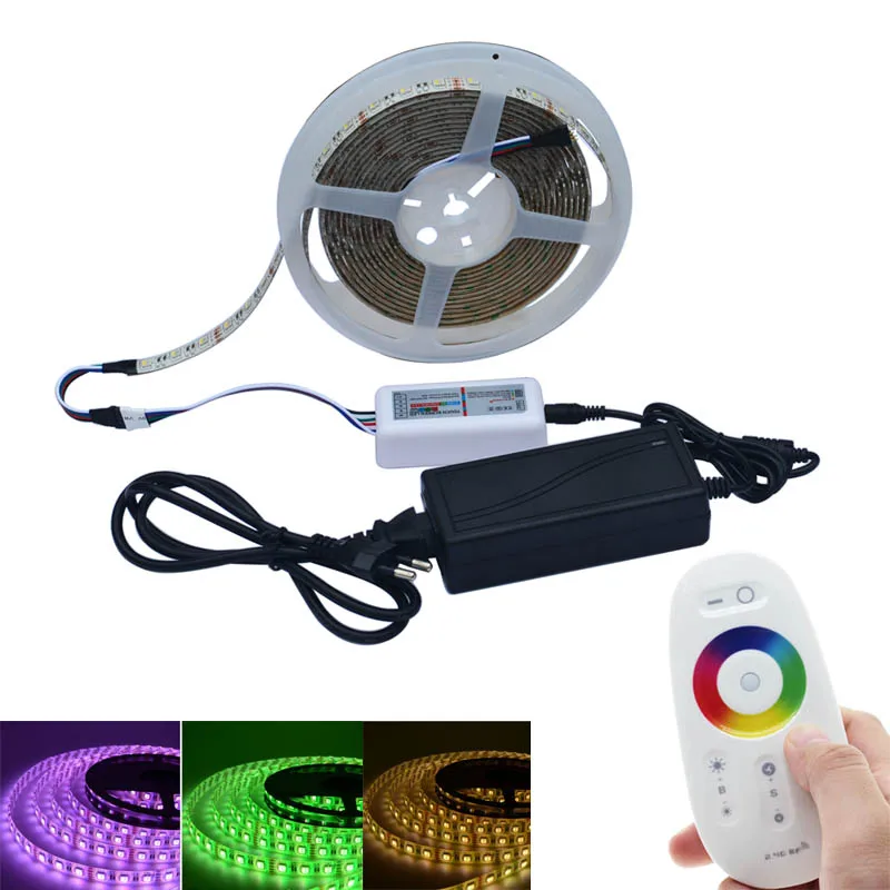 LED лампочка 5050 DC12V RGBW Светодиодные ленты 5 м 300LED светильник с 3A Мощность и 2 4G RF