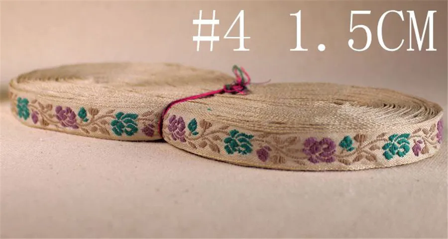 20 ярдов * 5/8 &quotЖаккард Национальный ретро кружева ленты красный синий и вышитые