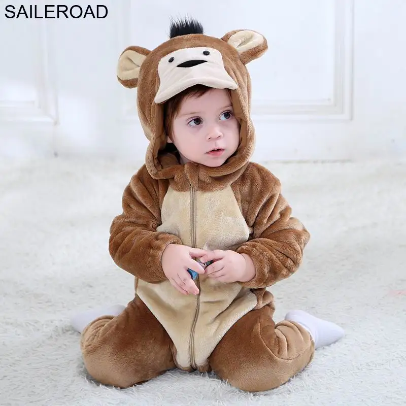 H2471 monkey SAILEROAD Пижама с обезьяной для животных с застежкой-молнией для ребенка Детское одеяло Спальники Спальные для девочек Одежда для новорожденного боди - Цвет: H2471 monkey