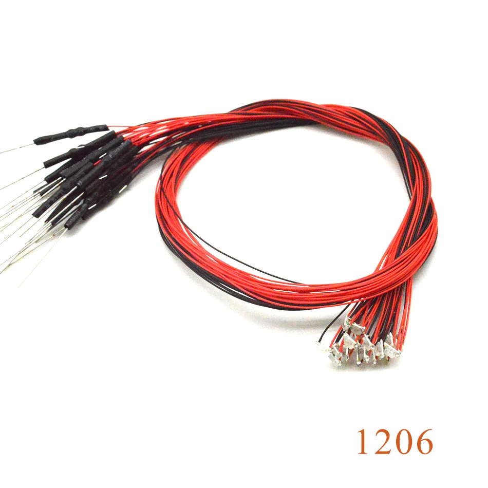 

20 шт., модель SMD 1206, железнодорожная шкала HO N OO, предварительно припаянные проводсветодиодный ные провода Micro Litz с резистором 1,5 K