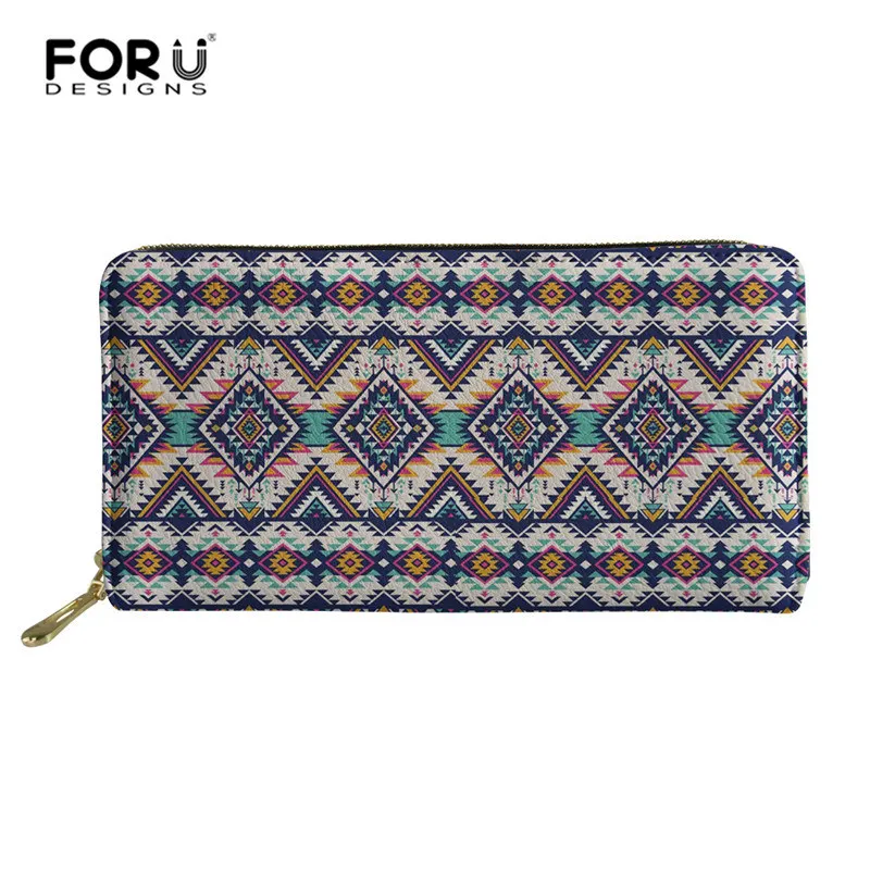 FORUDESIGNS, женские длинные кошельки, полинезийский кожаный кошелек на молнии, Женский держатель для карт, Дамский кошелек, сумка для денег, Carteira Feminina - Цвет: Z4576Z21