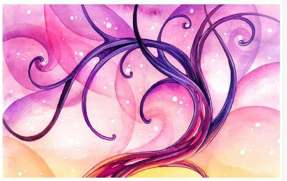 3d индивидуальные обои Современные Простые акварельные ручная роспись цветы и