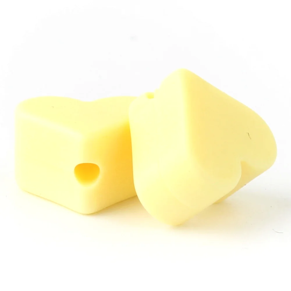 33 Cream Keep& Grow 10 шт Сердце Силиконовый бисер ребенок Прорезывание Зубов Бусины пищевого силикона прорезыватель для зубов для малышей продукты DIY аксессуары для соски - Цвет: 33 Cream