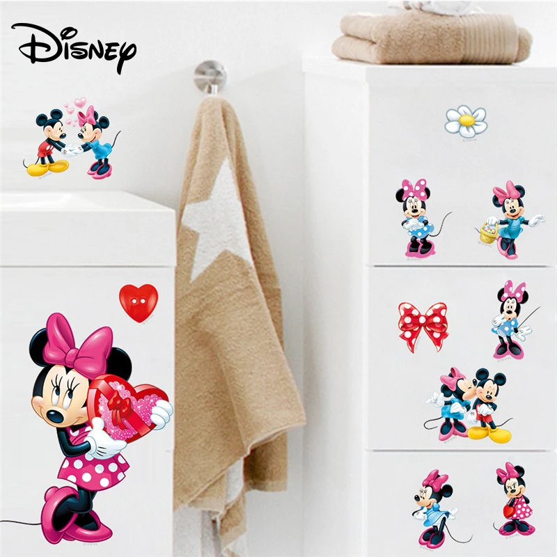 Disney 2 шт./компл. стикер Микки и Минни водонепроницаемая Съемная наклейка для