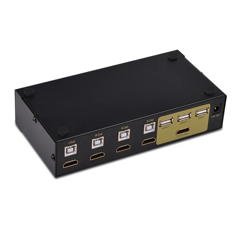 4 порта hdmi kvm переключатель USB Авто hd HDMI 4 в 1out переключатель монитор клавиатура мышь sharer с блоком питания отправка кабелей FJ-401HUA