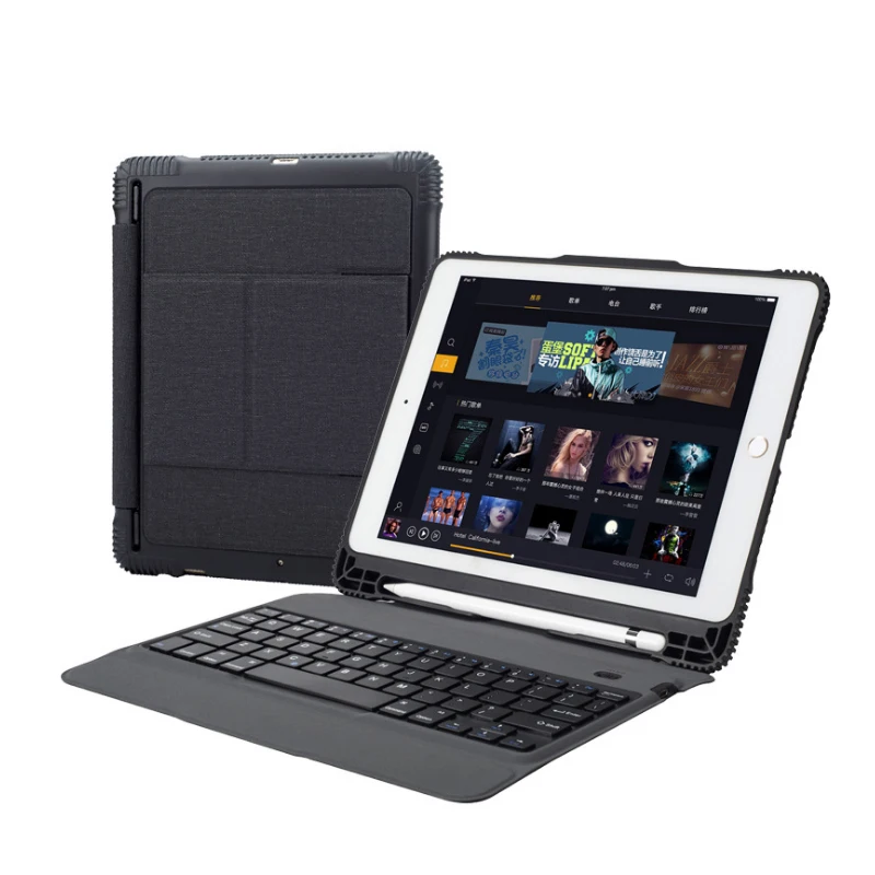 [Новинка] Bluetooth клавиатура чехол для нового iPad/iPad Pro/Air 2 9,7 дюймов, все-в-одном дизайн кожаный чехол Премиум+ беспроводная клавиатура