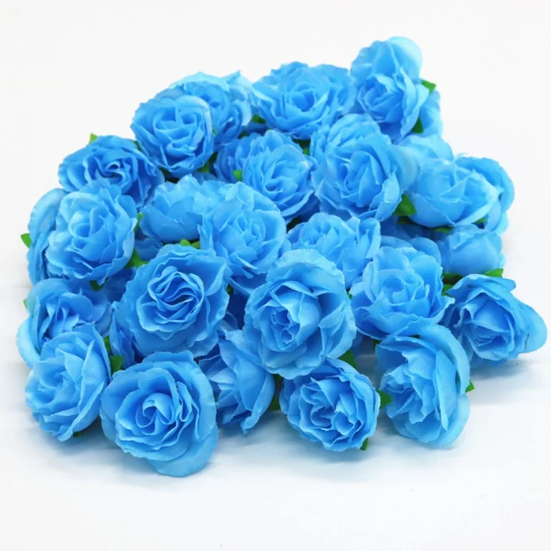 I 50pcs 3cm Artificial Flowers Silk Flower Roses Small Tea Bud Flowers Hand Made Diy Head Garlands For Wedding Home Decoration - Цвет: I