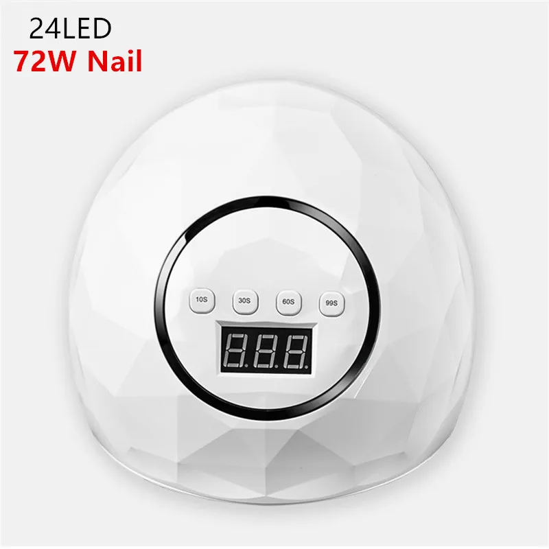 72W White 86/72 Вт Светодиодный УФ-светильник 39/24 светодиодный s все для ногтей лак Гель-лак ледяная лампа для маникюра ЖК-дисплей автоматический датчик кабина УФ-инструменты для ногтей - Цвет: 72W White