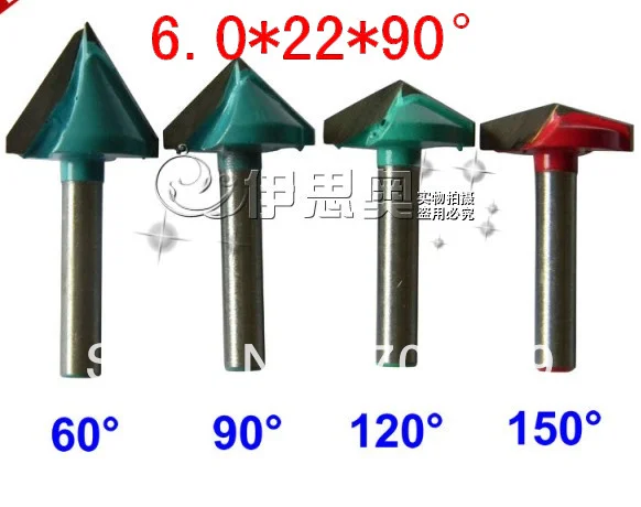 

CNC Wood Engraving 3D Bits Router 90 Degree 6mm x 22mm V Groove Acrylic