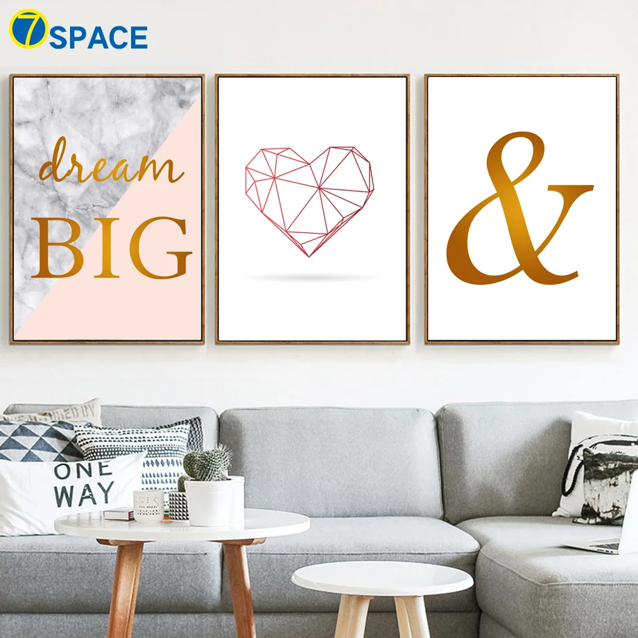 Геометрическое Сердце мечта большие скандинавские плакаты и принты настенная
