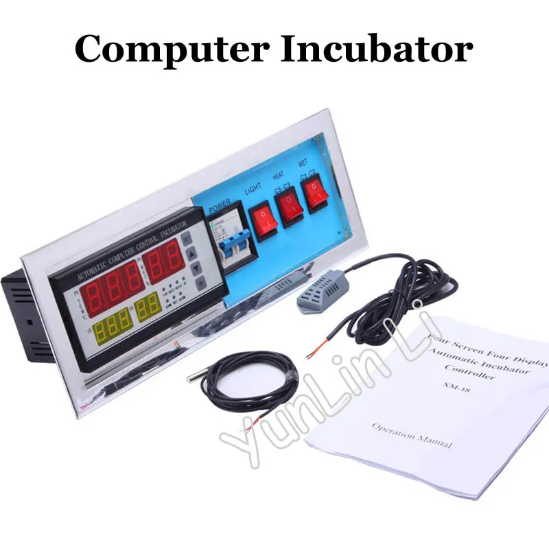 Automatic Computer Control Incubator Universal 220V LCD Display Controller Switch Thermostat Relay Incubation Control W/ Sensor