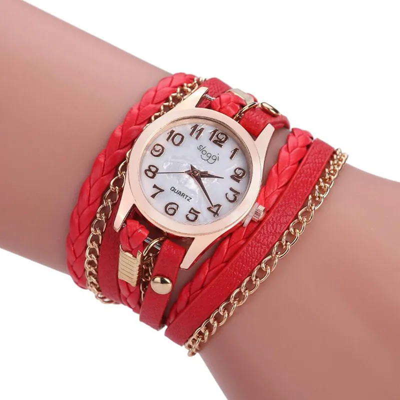 Роскошные часы-браслет с намоткой женские повседневные нарядные часы винтажные