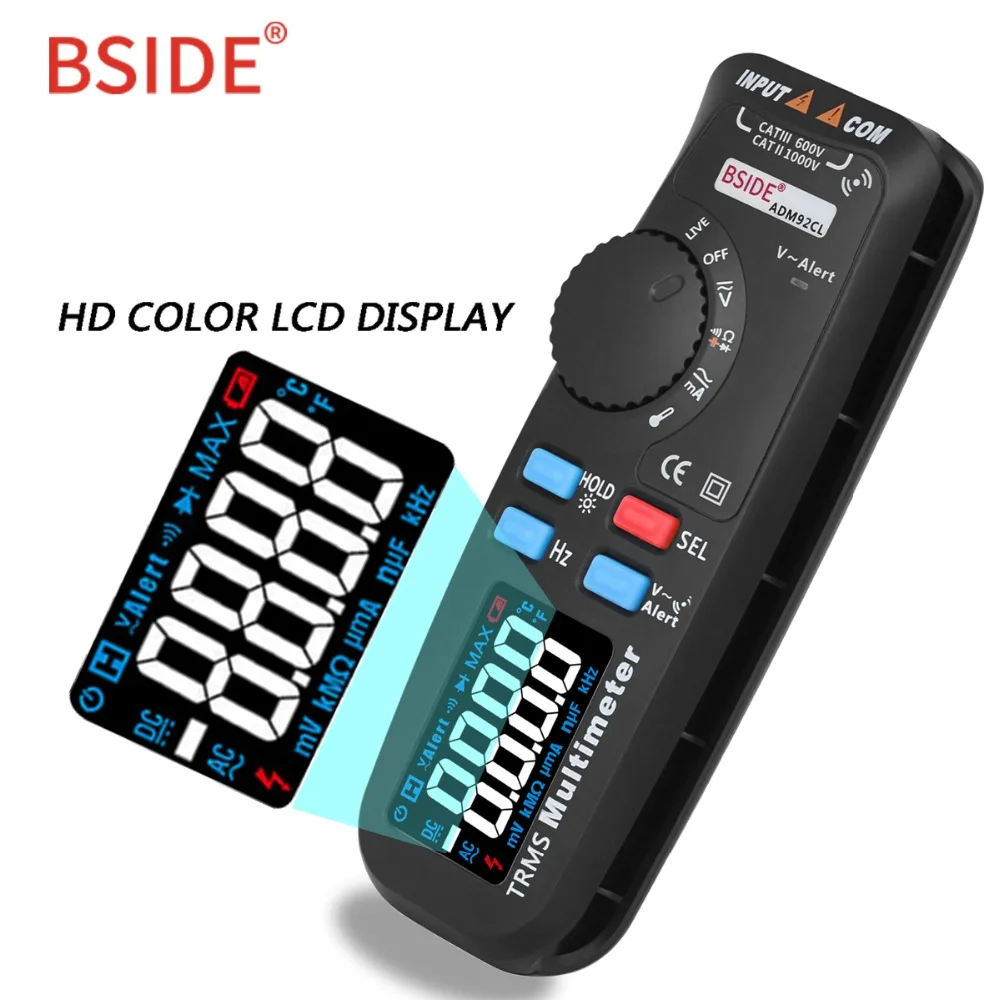 BSIDE Авто Диапазон Цифровой мультиметр истинный RMS Темп тестер Вольтметр Ampermetr