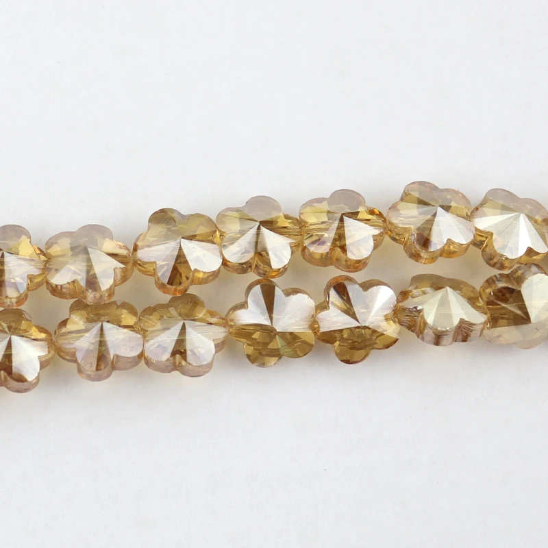 

AAA качественные бусины цвета шампанского с цветком и кристаллами 10 мм, 300 шт./лот, граненые стеклянные бусины