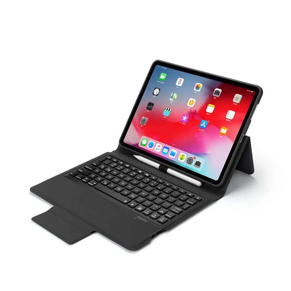 Кожаный чехол с Bluetooth клавиатурой для iPad Pro 11 дюймов 2018 дюйма подсветкой 7