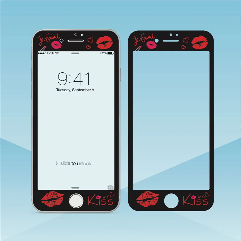 Мультяшное закаленное стекло для iPhone 6 6s 6plus 3D мягкая защитная пленка экрана 7 8 plus