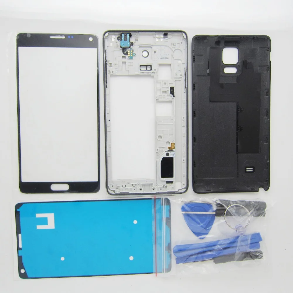 Для samsung Galaxy Note 4 IV N910F/M/C полный корпус Чехол запасные части рамка задняя крышка