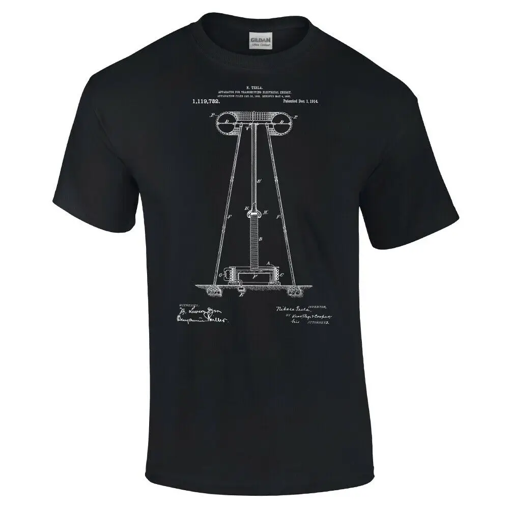 

Nikola Tesla Electricity Transmitter Shirt Electrical Engineer Electrician Gift New Summer Style Novelty Hip Rock Men T Shirts