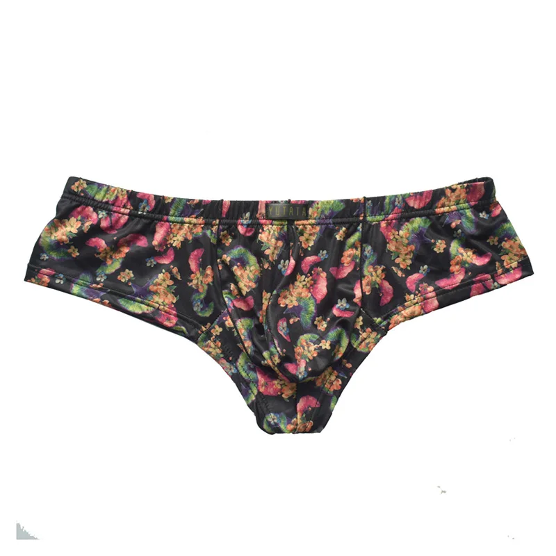 Трусы боксеры мужские с принтом листьев гинкго маленькие шорты из молочного