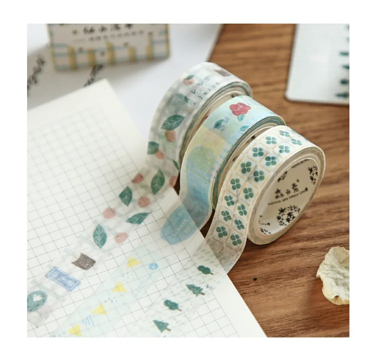 1,5 см Bullet Journal Цветочные листья улыбающаяся васи лента клейкая лента DIY Скрапбукинг наклейка этикетка ремесло маскирующая лента