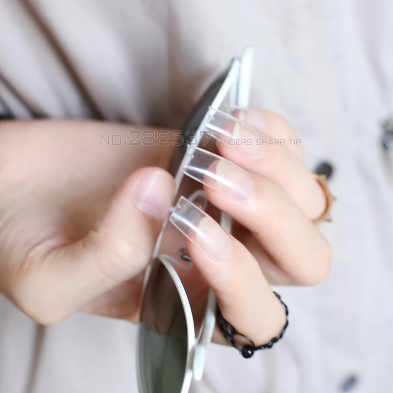 2017 Новинка Супер длинная прозрачная Квадратная Головка конфетного цвета полная