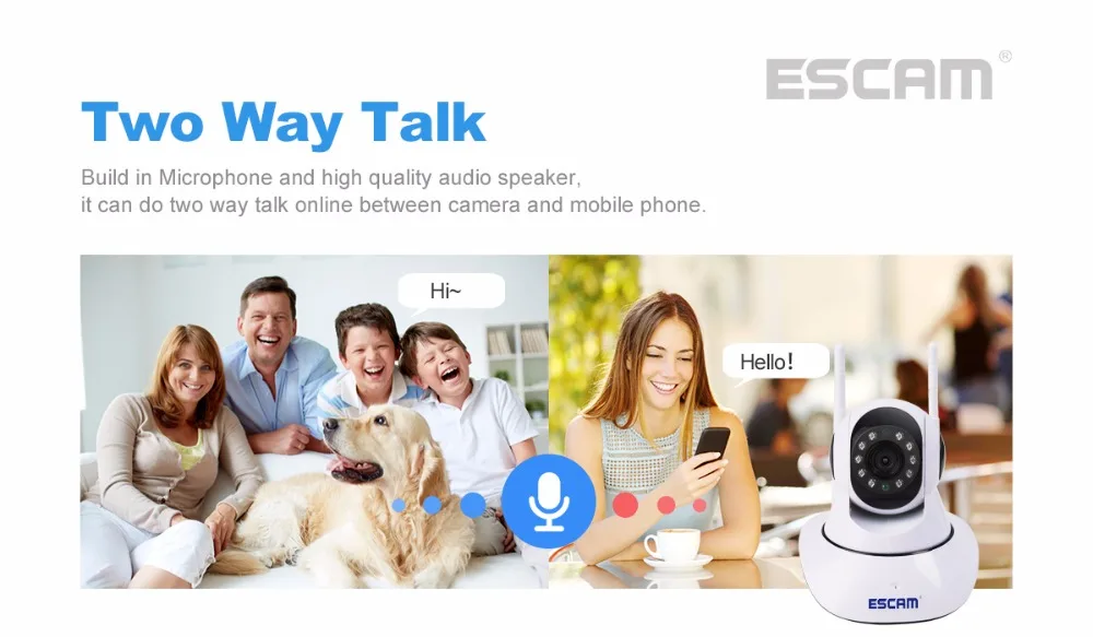 ESCAM G02 двойная антенна 720P панорамирование/наклон WiFi IP IR камера Поддержка ONVIF Max до 128 Гб Видео монитор ip камера