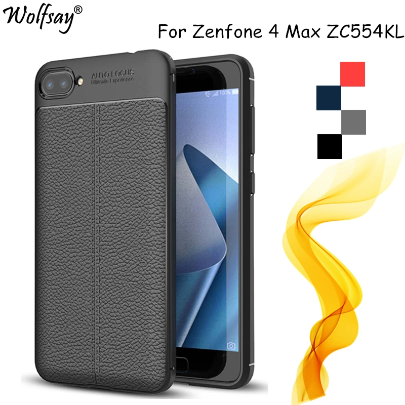 Чехол Wolfsay для Asus Zenfone 4 Max ZC554KL мягкий чехол из кожи и ТПУ | Мобильные телефоны