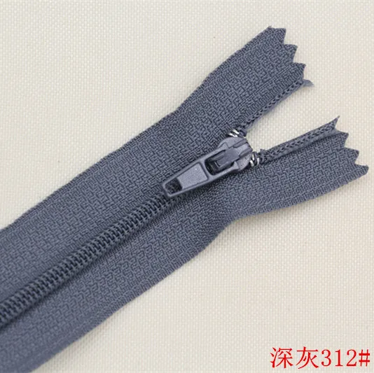 dark grey number312 16 шт. 3#20 см длина Красочные Нейлоновые катушки молнии портной одежды швейные изделия ручной работы DIY аксессуары черные пластиковые брюки молнии - Цвет: dark grey number312